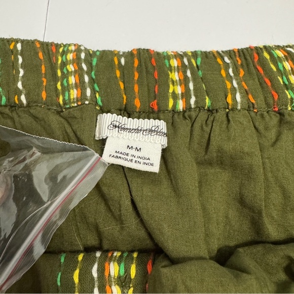 Namchi Bliss Urban Outfitters Green Boho Mini Skirt M | Button Front Cotton NWOT - Picture 5 of 7